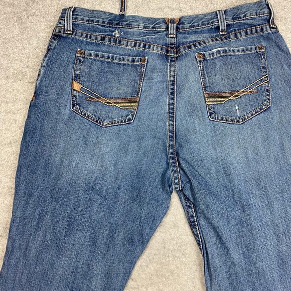 Ariat jeans men's 40x33 Boot cut faded whiskered Cowboy rodeo country‎ cotton - Picture 4 of 16